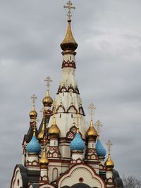 Low angle view of russian orthodox church against sky