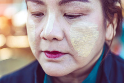 Close-up portrait of woman