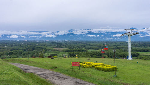 Scenic view of field against sky