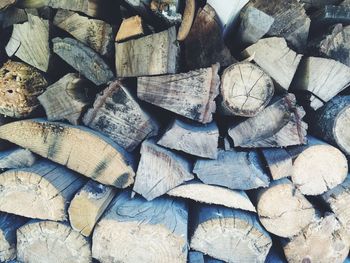 Full frame shot of logs