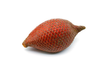 Close-up of strawberry against white background