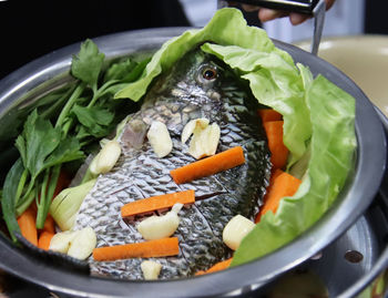 Close-up of fish in plate