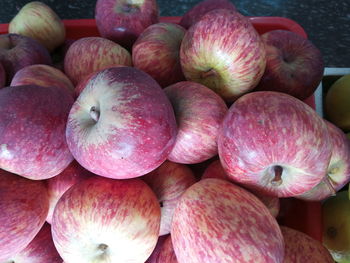 Full frame shot of apples for sale at market