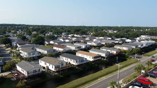 High angle shot of residential district