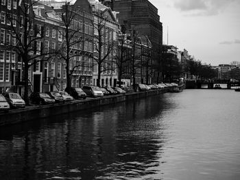 View of canal in city