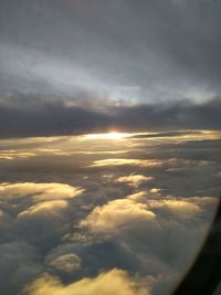 Aerial view of clouds in sky during sunset