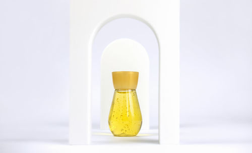 A bottle of cosmetic oil for skin care.  enzymes beauty serum. collagen peptides and acids.