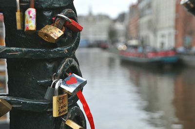 Close up of red boat