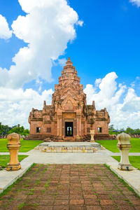 View of temple against cloudy sky