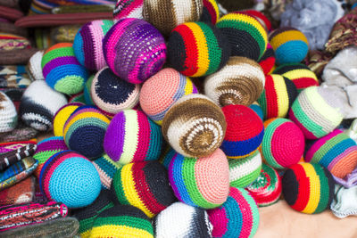 Colorful wool for sale at market
