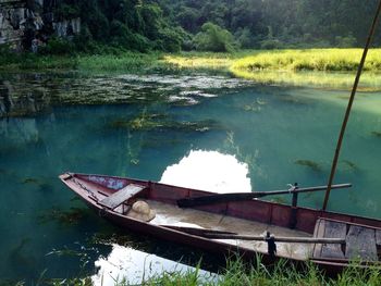 Boats in lake