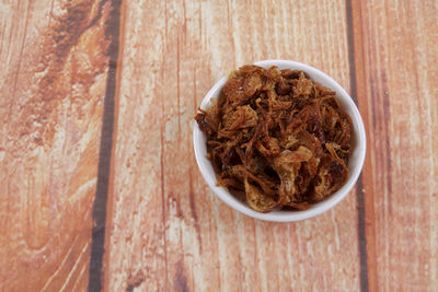 High angle view of food on table