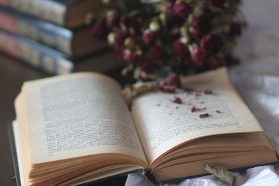 Close-up of open book