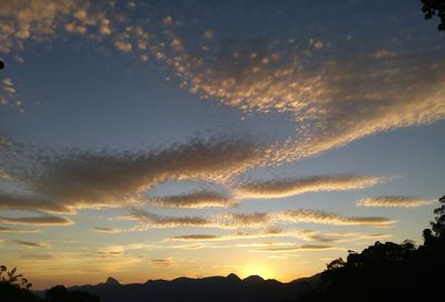 Silhouette of landscape at sunset