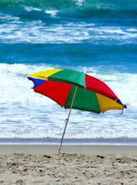 Scenic view of beach against clear sky