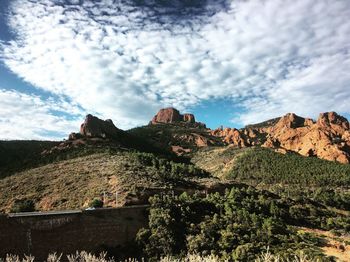 Low angle view of mountain range