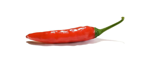 Close-up of red chili pepper against white background