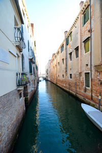 Beautiful cityscape of the canal and historical buildings of venice, italy.