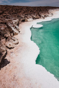 High angle view of beach