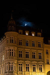 Low angle view of building at night