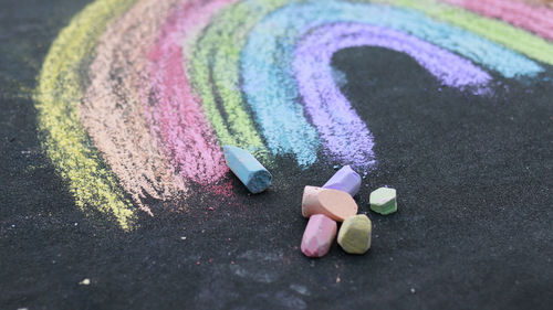 Close-up of multi colored pencils