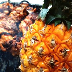 High angle view of orange fruits