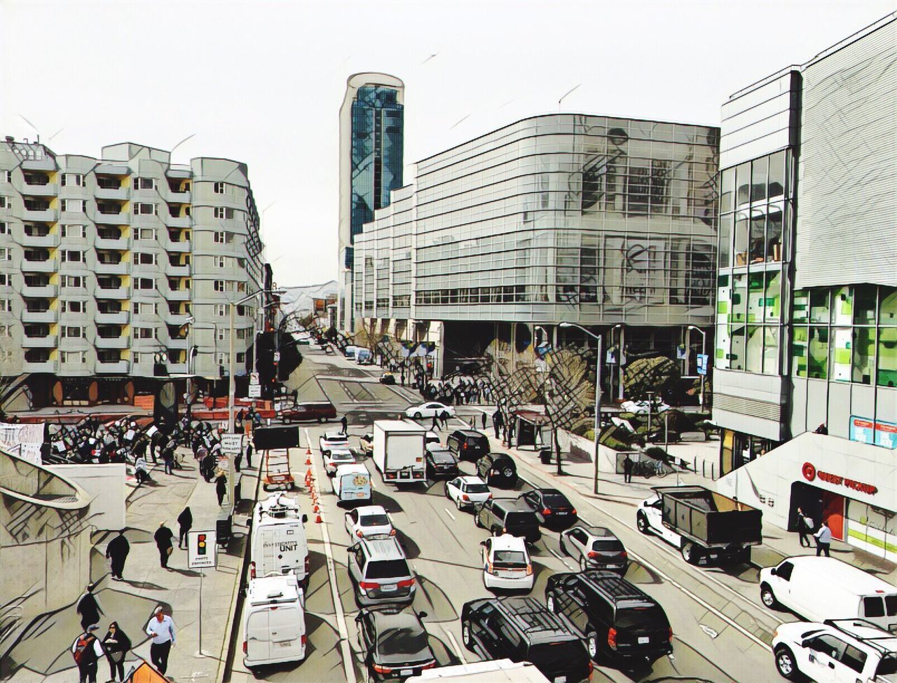 CARS ON CITY STREET