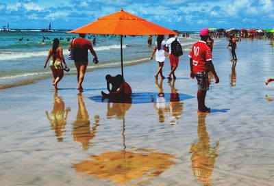 Group of people on beach