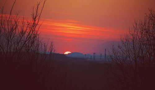 Scenic view of landscape at sunset