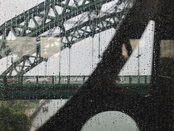 Shadow of person on wet glass window