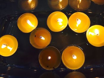 Close-up of illuminated yellow lights