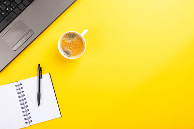 Coffee cup on table