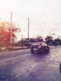 Full frame shot of wet car window