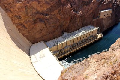 High angle view of bridge over river