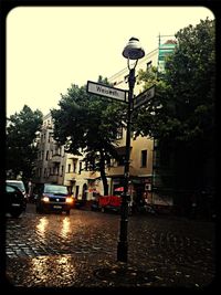 View of street light in city