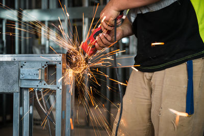 Manual worker working in workshop