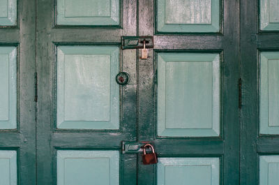 Close-up of closed door