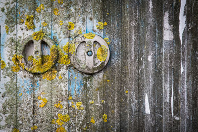 Full frame shot of old metal door