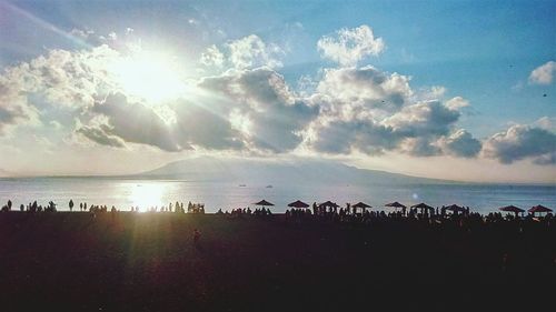 Scenic view of sea at sunset