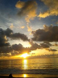 Scenic view of sea at sunset