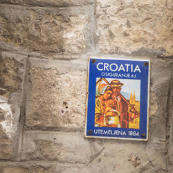 Close-up of road sign
