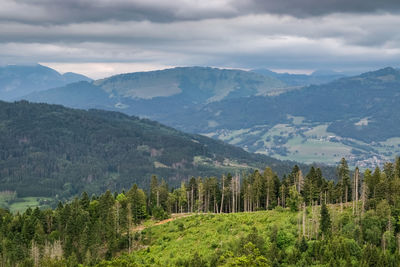 Scenic view of mountains against sky