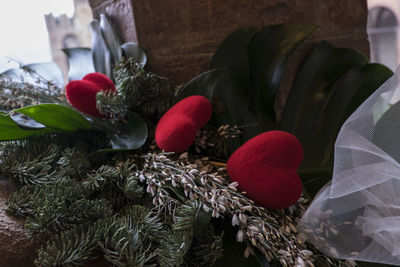 Close-up of flowers on table