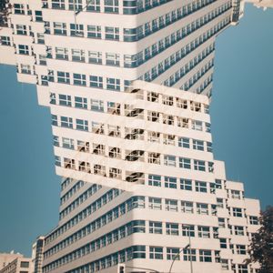Low angle view of modern building against sky