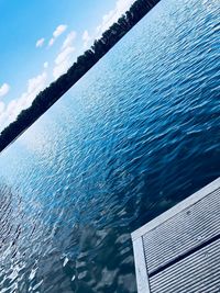 High angle view of swimming pool against sea