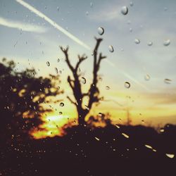 Full frame shot of wet window during rainy season