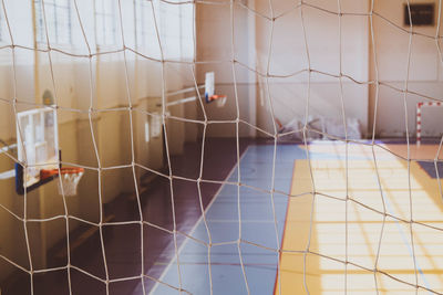 Close-up of net in a gym