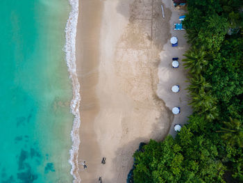 High angle view of beach