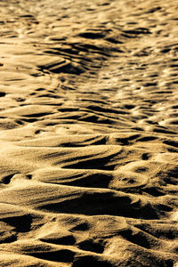 Sand after low tide on a beach in cantabria, spain. vertical image.