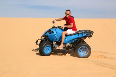 Man riding motorcycle